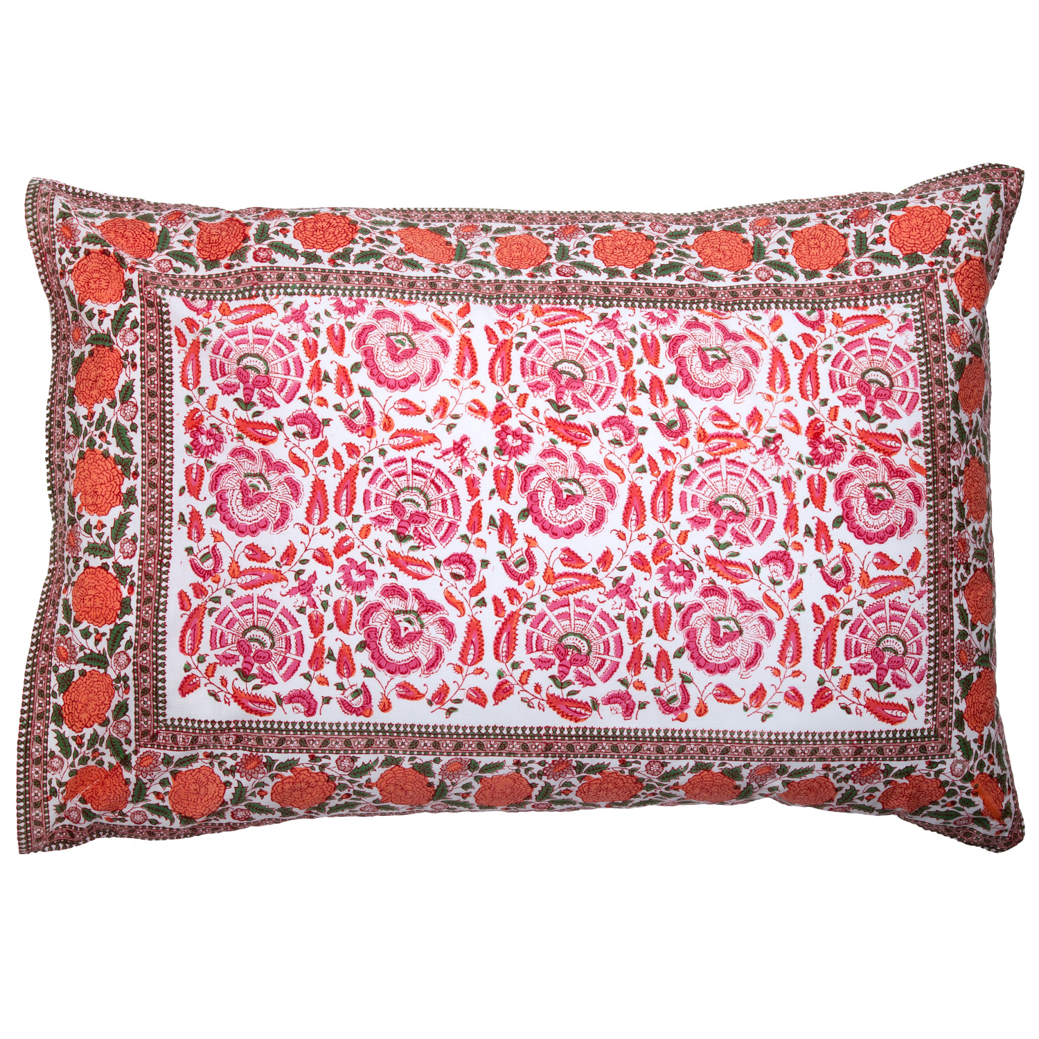 Sanya-Riyad Reversible Pillow Case - Pink/Orange
